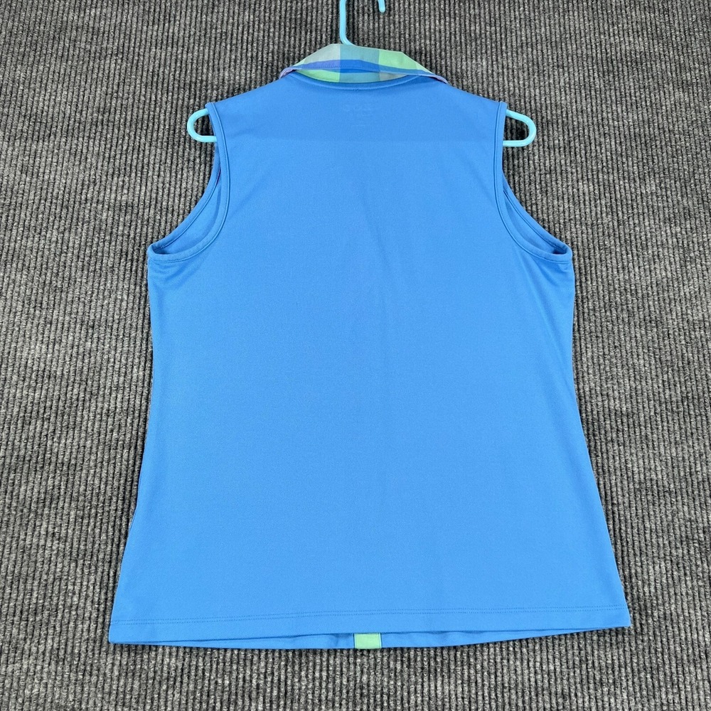 IZOD Womens Shirt Golf Polo Large Blue Sleeveless Outdoor Lightweight Casual - Picture 10 of 11